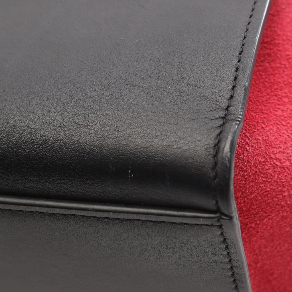 Celine Handbag Trapeze Black Grey Red Leather — view 7