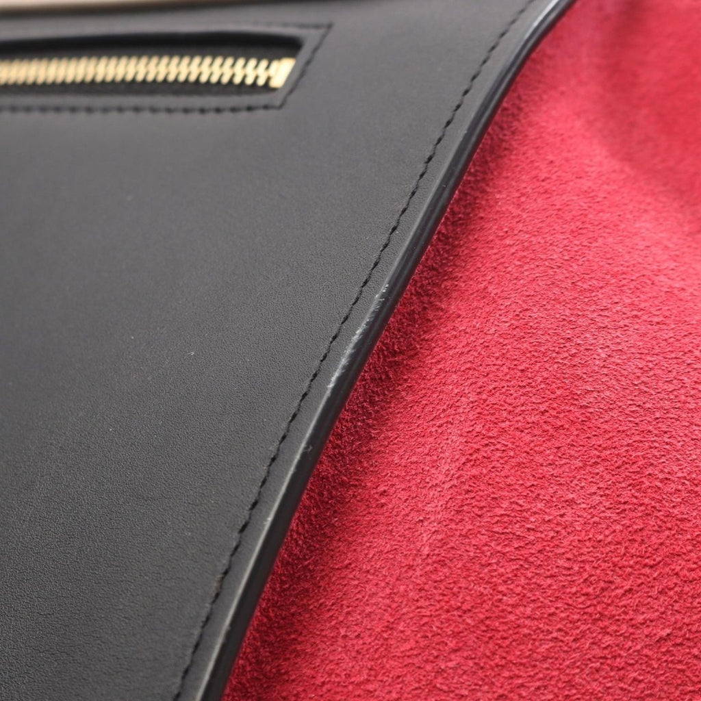Celine Handbag Trapeze Black Grey Red Leather — view 8