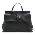 Gucci Bamboo Daily Leather Top Handle Bag Handbag 2-Way Shoulder Black