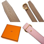 Hermes Belt Leather Medle Buckle Greige Pink — view 5