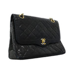 Chanel Shoulder Bag Quilted Limited Edition Lambskin Black Gold Silver — view 2