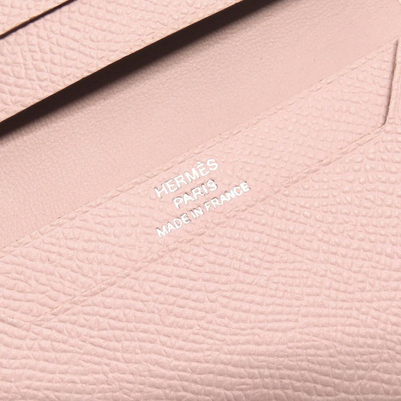 Hermes Bearn Card Case V-epson Mauvepere Silver Hardware Leather — view 7