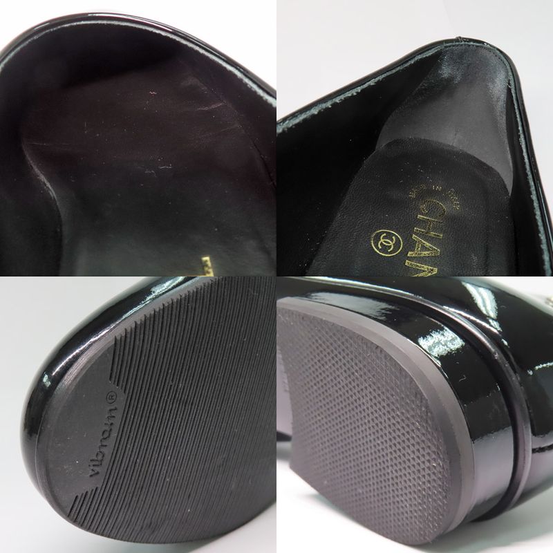 Chanel Loafers 25 C Black Coco Mark 37 Patent Leather Enamel — view 8