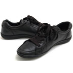 Prada Shoes Sneakers Low Cut Women Leather Black 3 E5620 — view 3