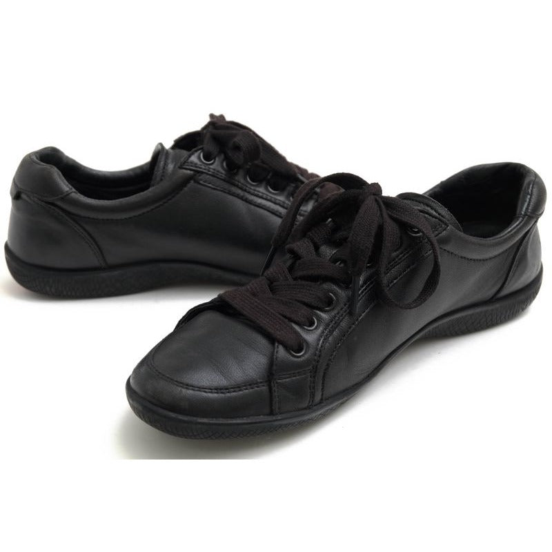 Prada Shoes Sneakers Low Cut Women Leather Black 3 E5620 — view 3