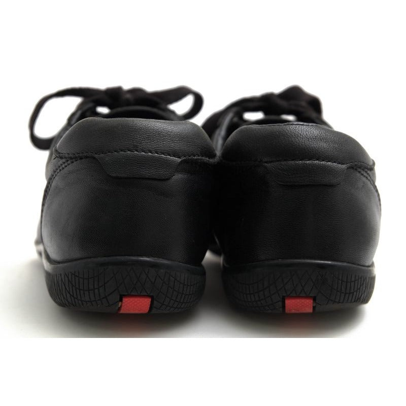Prada Shoes Sneakers Low Cut Women Leather Black 3 E5620 — view 4