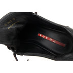 Prada Shoes Sneakers Low Cut Women Leather Black 3 E5620 — view 8