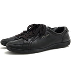 Prada Shoes Sneakers Low Cut Women Leather Black 3 E5620
