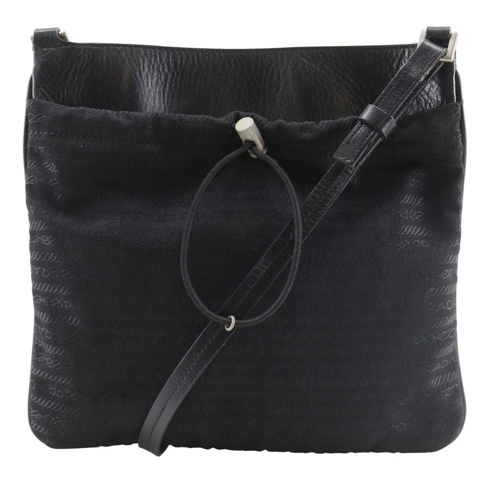 Prada Pochette Nylon Leather Black Shoulder Bag