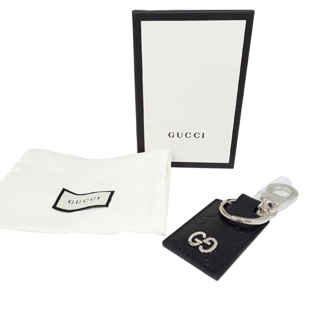 Gucci Guccissima Signature Key Holder Silver