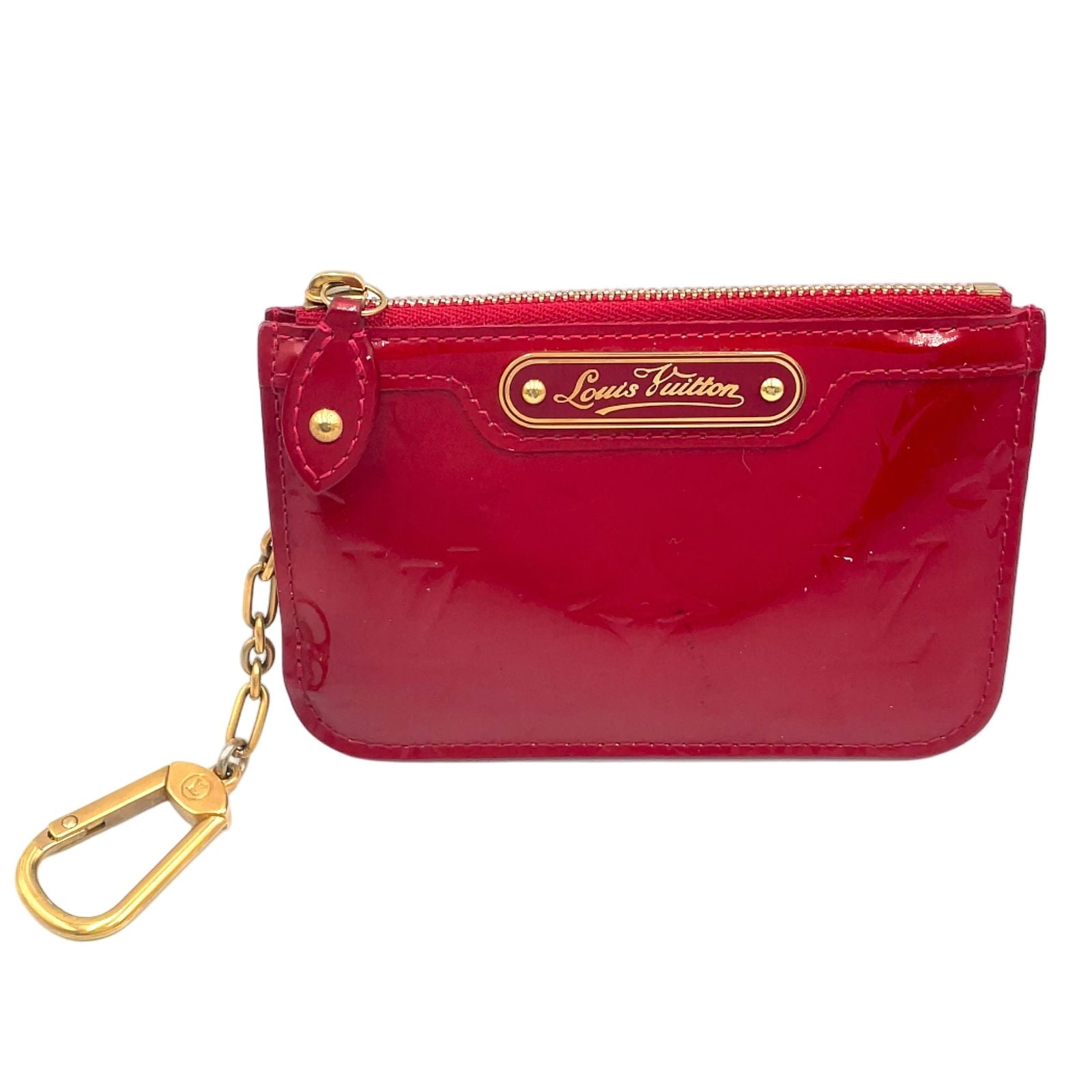 Louis Vuitton Pochette Cles Monogram Vernis Pomme D'amour Leather Enamel