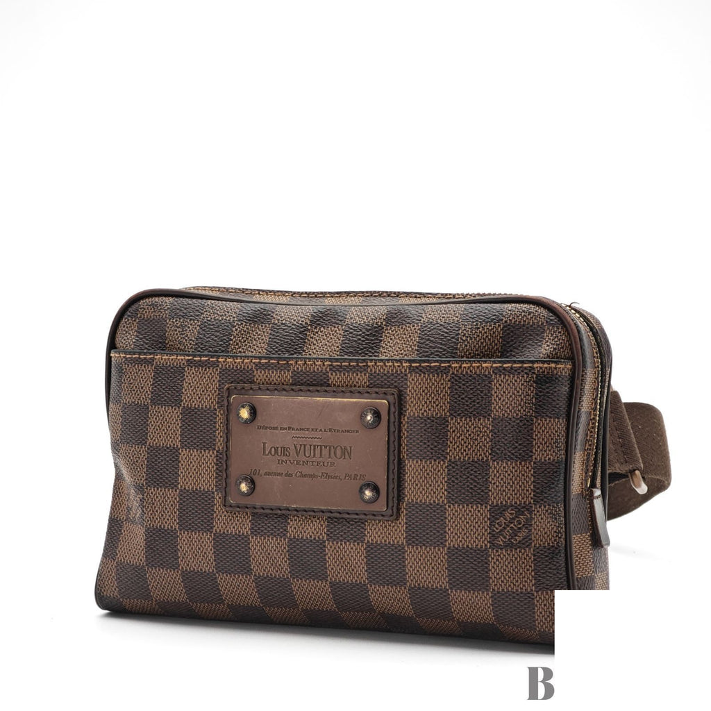 Louis Vuitton Bum Bag Brooklyn Small 2-Way Waist Pouch Ebene Brown Strap