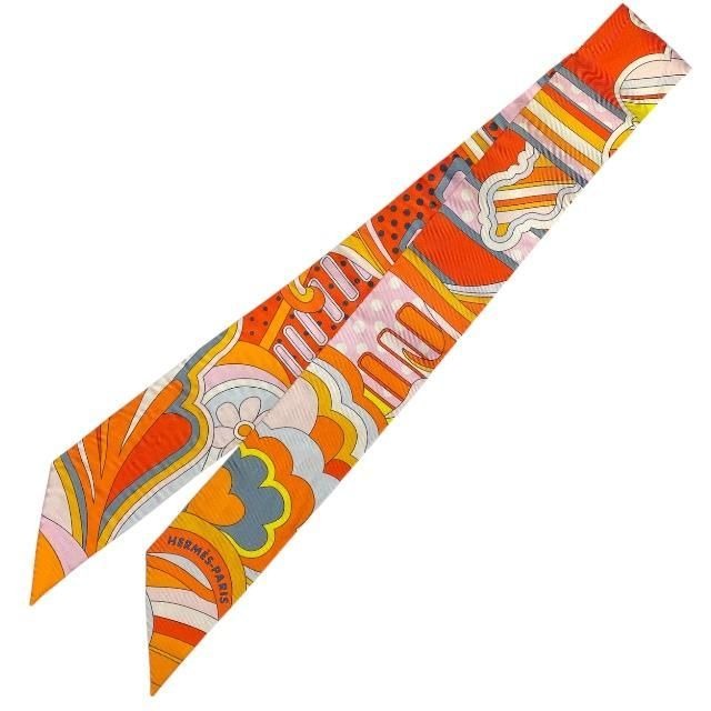 Hermes Scarf Twilly Ribbon Faubourg Rainbow Accessories Silk