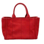 Prada Canvas Tote Canapa Bag Red — view 2