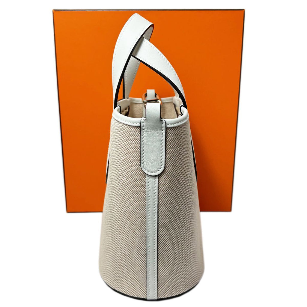 Hermes in the Loop 18 Toile Ash Veau Ecru Silver Handbag — view 2