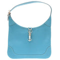 Hermes Trim 24 Chevre Turquoise Silver Hardware Shoulder Bag Blue