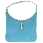 Hermes Trim 24 Chevre Turquoise Silver Hardware Shoulder Bag Blue