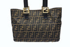 Fendi Tote Bag Zucca Pattern Canvas Brown Gold — view 3