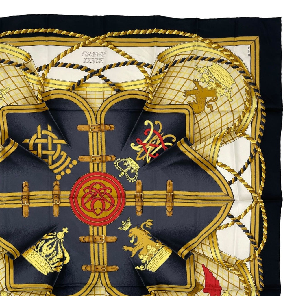 Hermes Scarf Silk Carre 90 Grande Tenue Horse Attire Black — view 3