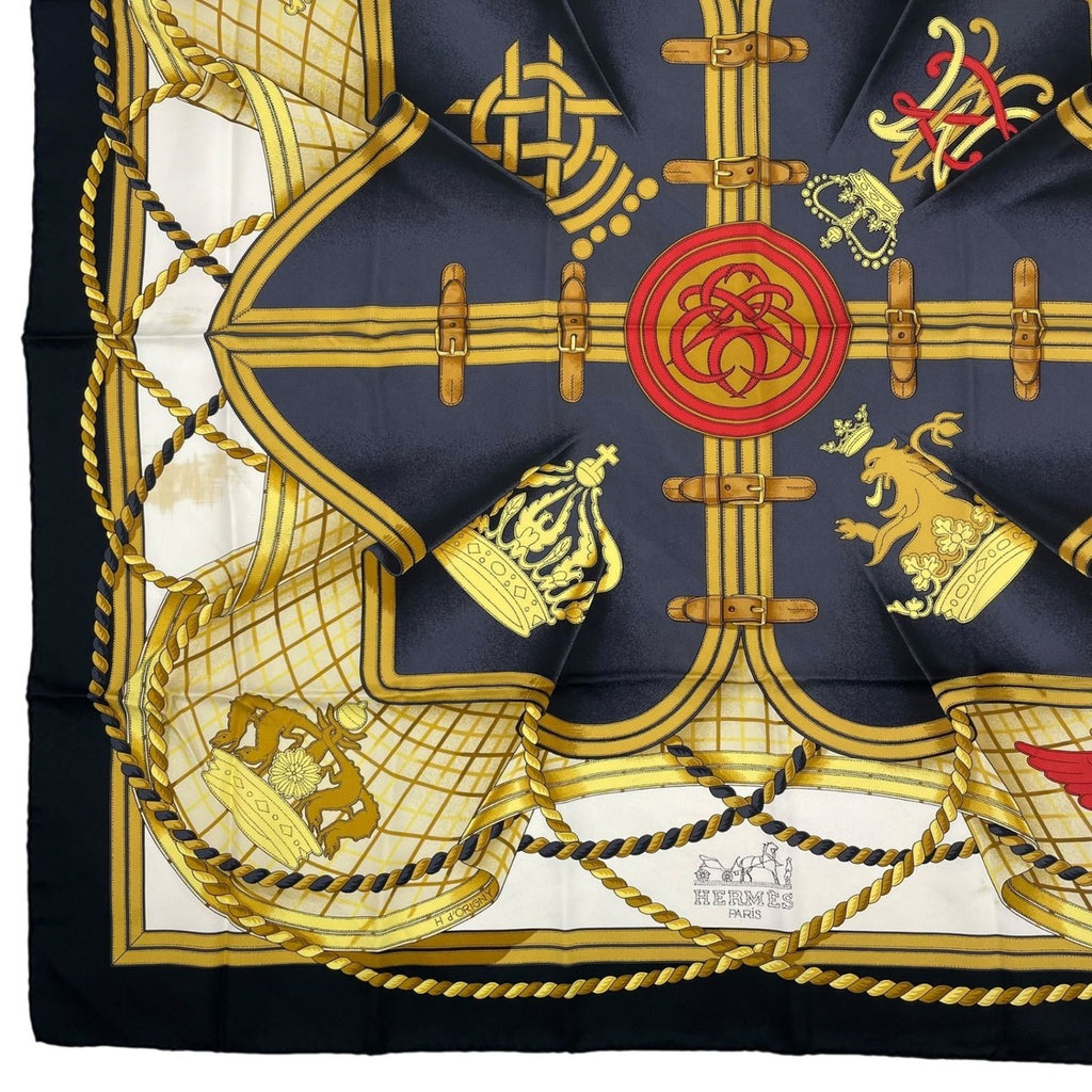 Hermes Scarf Silk Carre 90 Grande Tenue Horse Attire Black — view 4