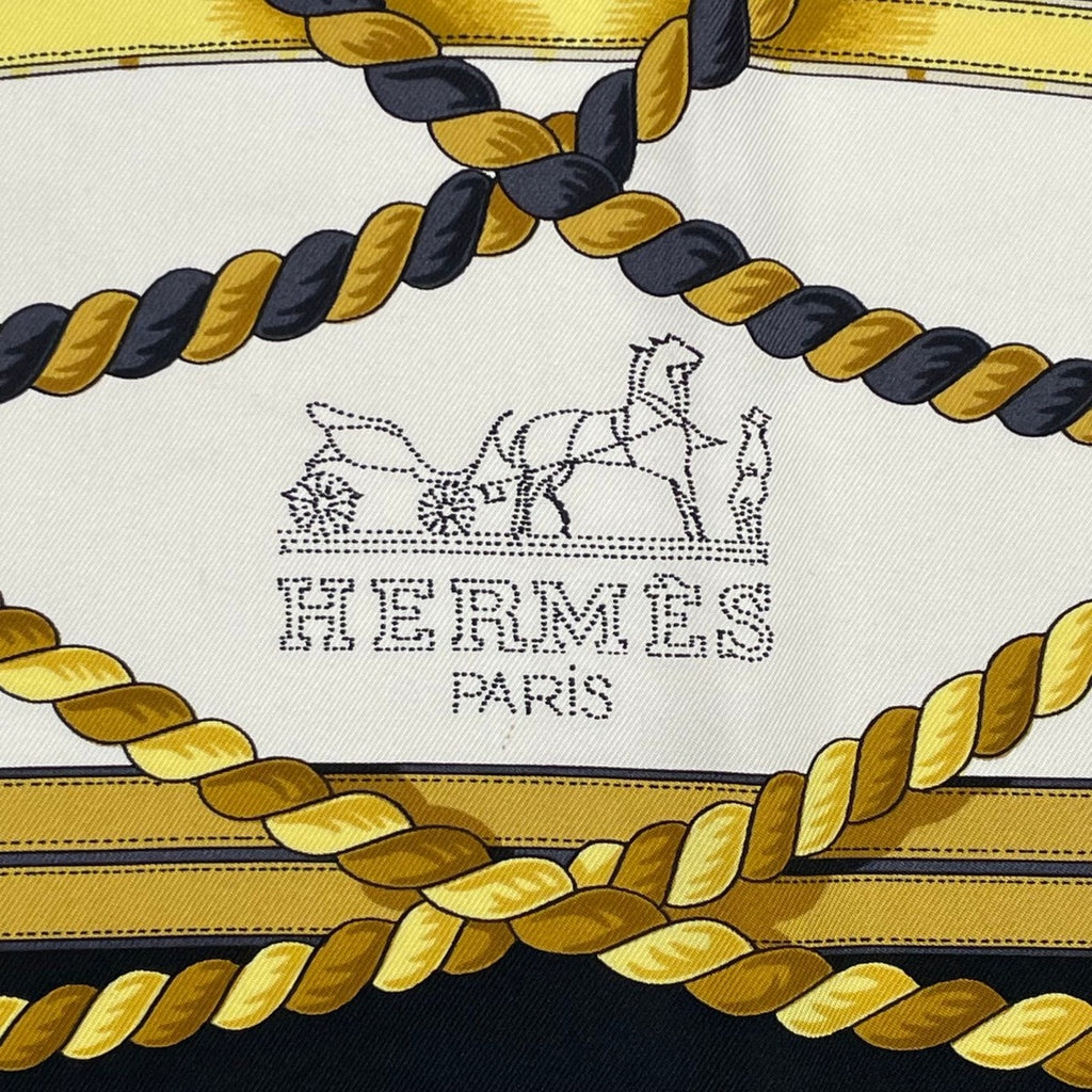 Hermes Scarf Silk Carre 90 Grande Tenue Horse Attire Black — view 7