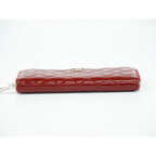 Chanel CC Logo Quilted Round Zip Long Wallet Patent — view 3