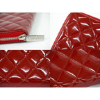 Chanel CC Logo Quilted Round Zip Long Wallet Patent — view 6
