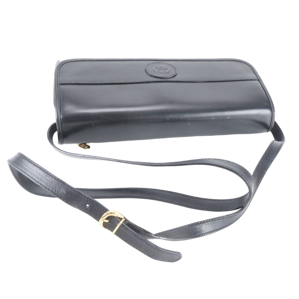 Gucci Interlocking Leather Shoulder Bag Crossbody Black — view 2