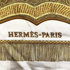 Hermes Carre 90 Poste Et Cavalerie Scarf Gold Silk — view 3