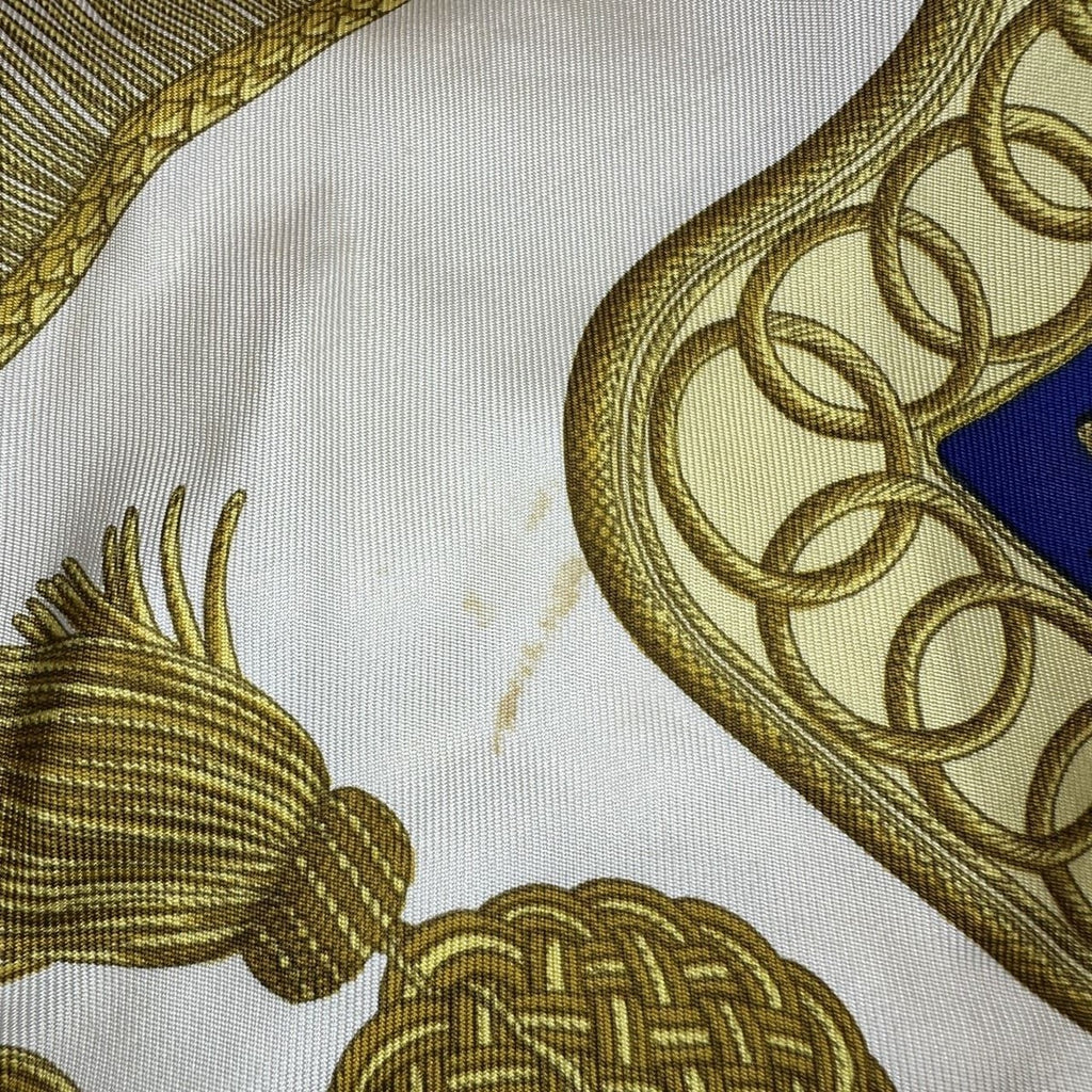 Hermes Carre 90 Poste Et Cavalerie Scarf Gold Silk — view 6