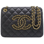 Chanel Chain Shoulder Bag 2-Way Quilted CC Logo Lambskin