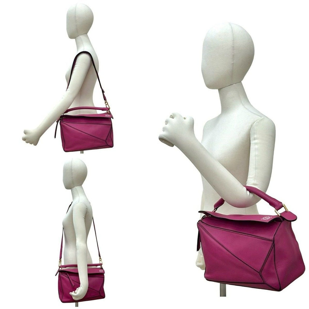 Loewe Puzzle Anagram Logo Leather 2-Way Mini Boston Bag Pink — view 2