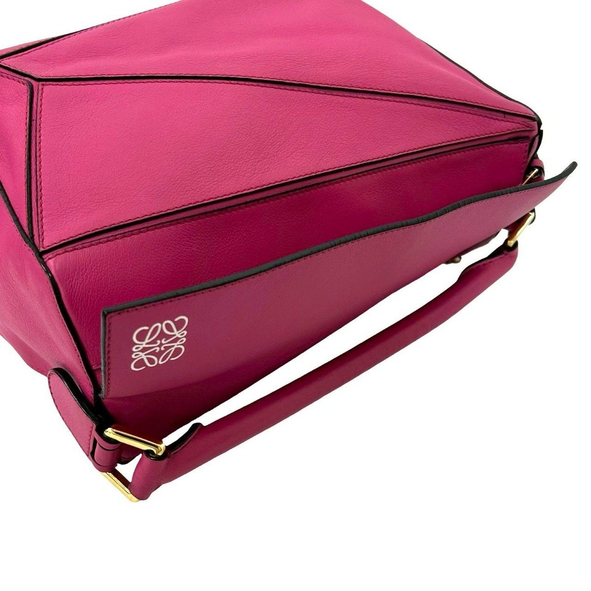 Loewe Puzzle Anagram Logo Leather 2-Way Mini Boston Bag Pink — view 4