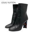 Louis Vuitton Silhouette Line Monogram Boots Short Shoes Leather Black