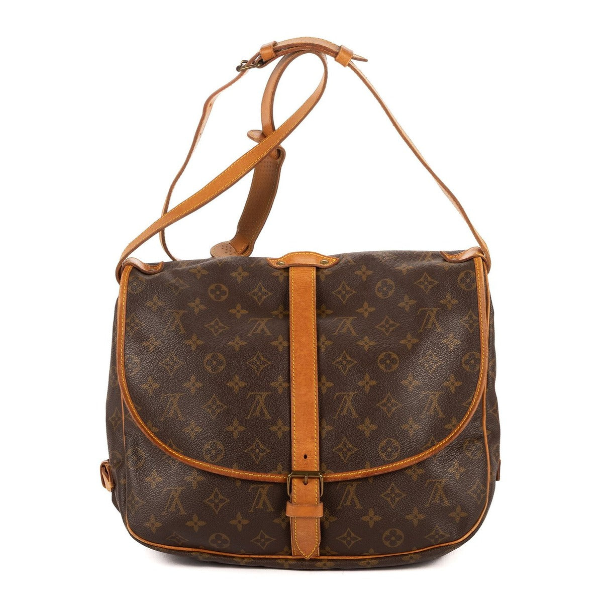 Louis Vuitton Saumur Brown Monogram Canvas Shoulder Bag — view 5