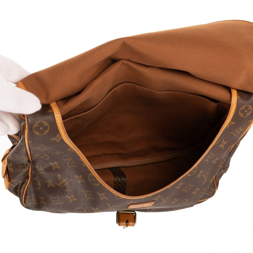 Louis Vuitton Saumur Brown Monogram Canvas Shoulder Bag — view 9
