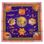 Hermes Carre 90 Large Scarf 100% Silk Ballade de Heian in the Garden — view 2