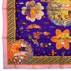 Hermes Carre 90 Large Scarf 100% Silk Ballade de Heian in the Garden — view 5