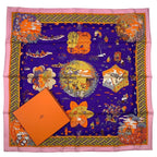 Hermes Carre 90 Large Scarf 100% Silk Ballade de Heian in the Garden