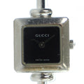 Gucci L Watch Quartz Bangle Black Dial Silver