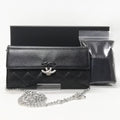 Chanel Long Wallet Half Coco Leather Black Chain
