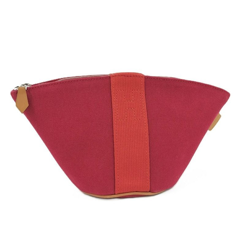 Hermes Palmyre Mini Cosmetic Pouch Canvas Red