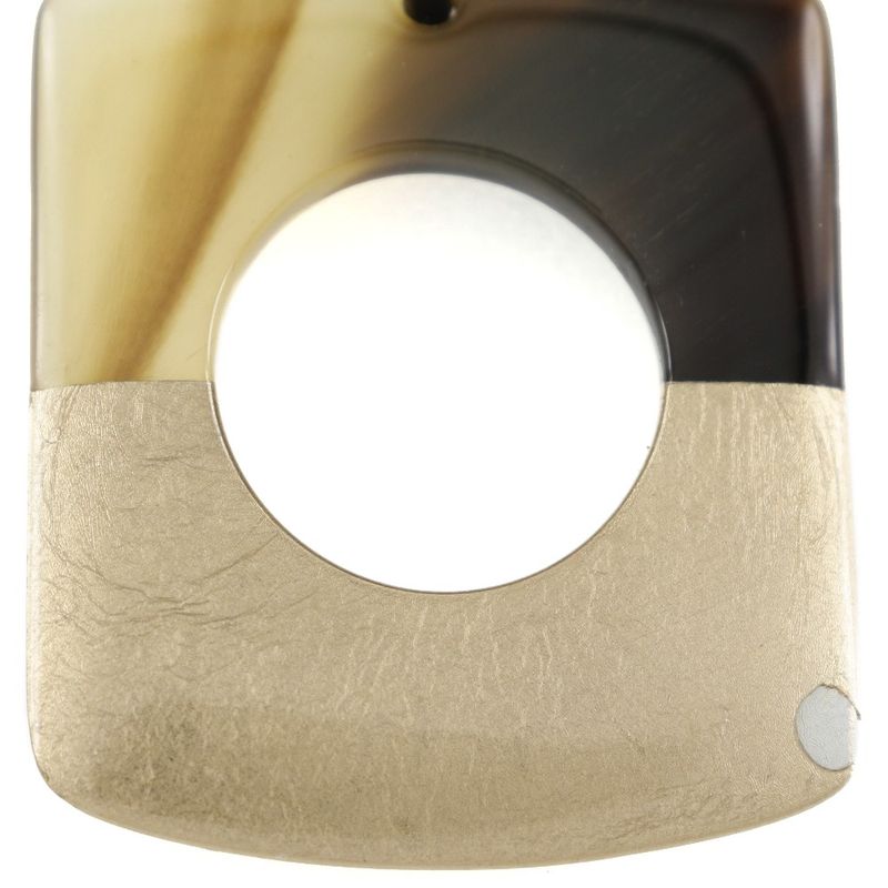 Hermes D'alva Bicolor Buffalo Horn Brown Gold 14.0 g Earrings — view 7
