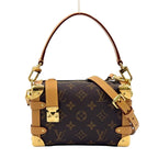 Louis Vuitton Side Trunk PM Monogram 2-Way Leather Brown Handbag Gold