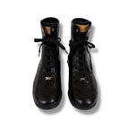Louis Vuitton All Leather Boots Monogram Black 5 Lace Up — view 4