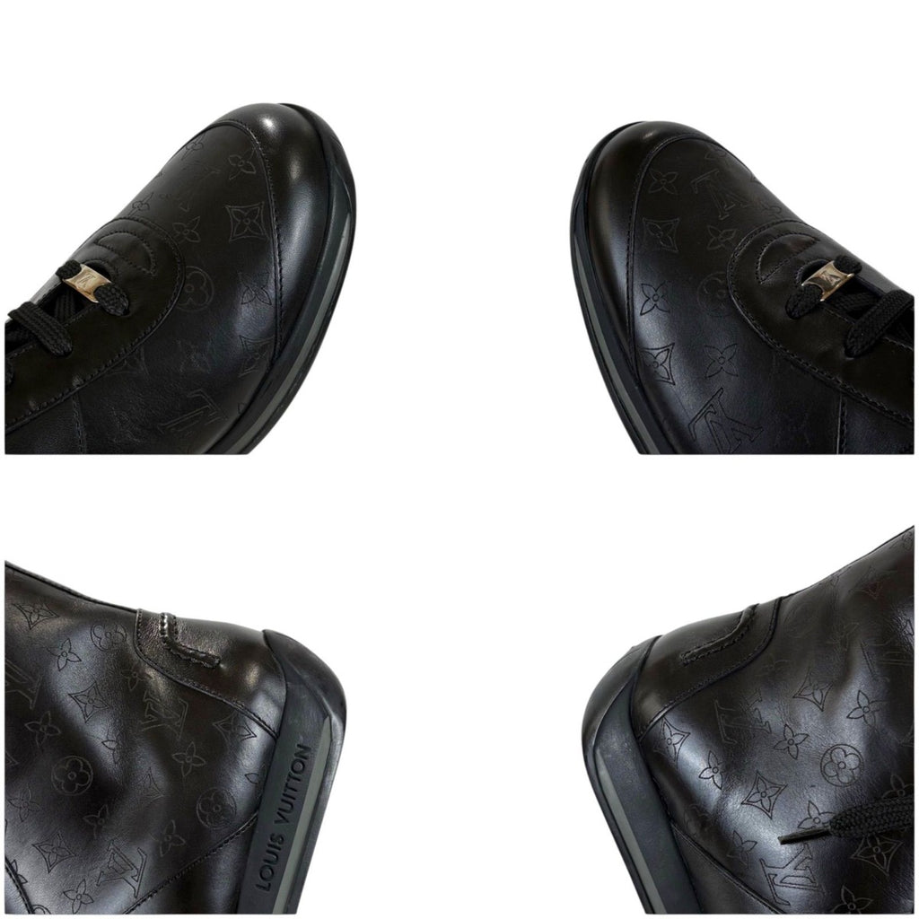 Louis Vuitton All Leather Boots Monogram Black 5 Lace Up — view 8