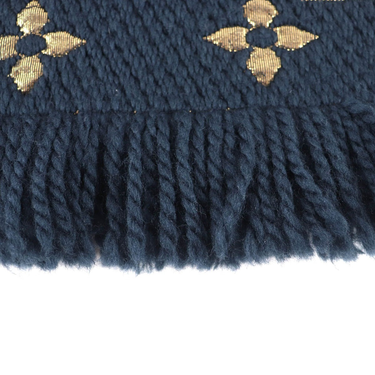 Louis Vuitton Logomania Scarf Shine Wool Silk Blend Blue Petrole — view 5