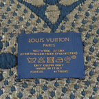 Louis Vuitton Logomania Scarf Shine Wool Silk Blend Blue Petrole — view 7
