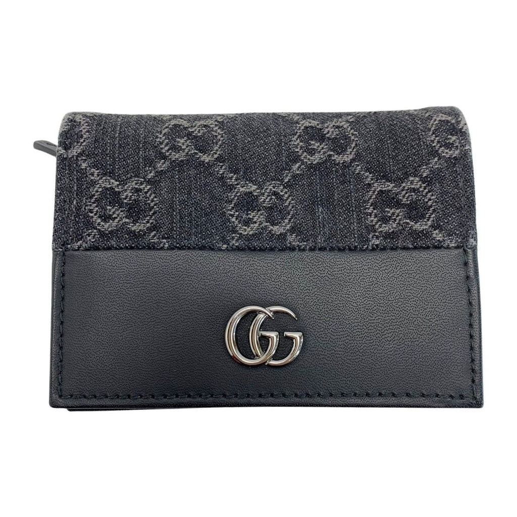 Gucci Marmont Bifold Wallet Leather Silver Hardware