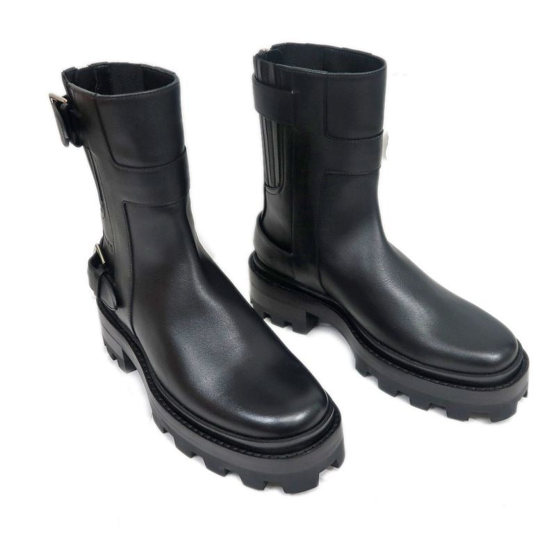 Hermes Short Boots Jamie Black 36 1 2 Silver Hardware Leather Shoes — view 2